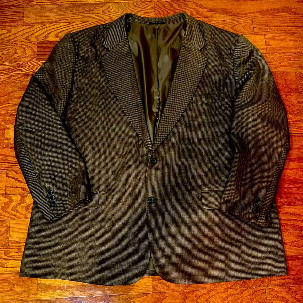 Natural executive exchange Houndstooth Sport Coat Blazer Brown/gray/black 56R.